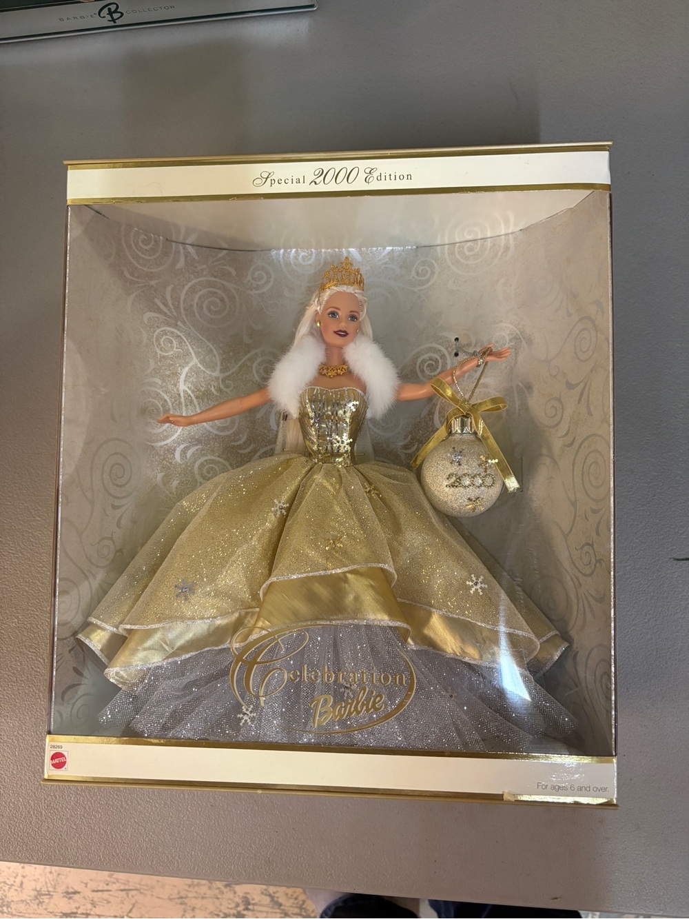 Barbie Celebration Blonde Doll in Gold and White Glitter Gown